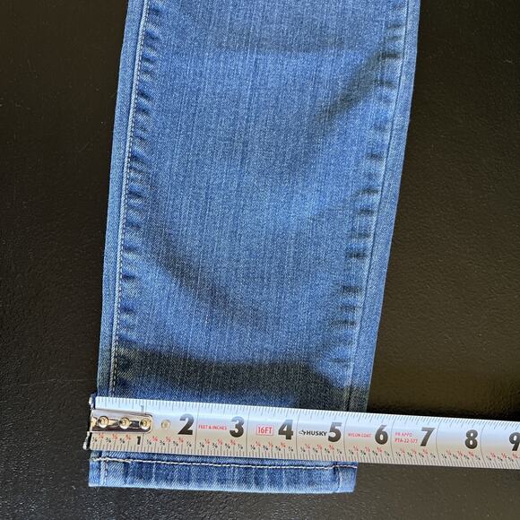 NYDJ Jeans Size 8 Blue Skinny Ankle Lift Tuck Tech Bling Embroidered Pockets - Picture 12 of 12
